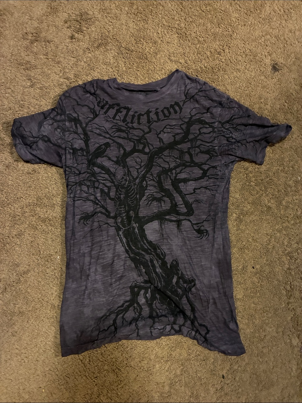 Y2k Affliction purple one of a kind Graphic Short Sleeve Tee -